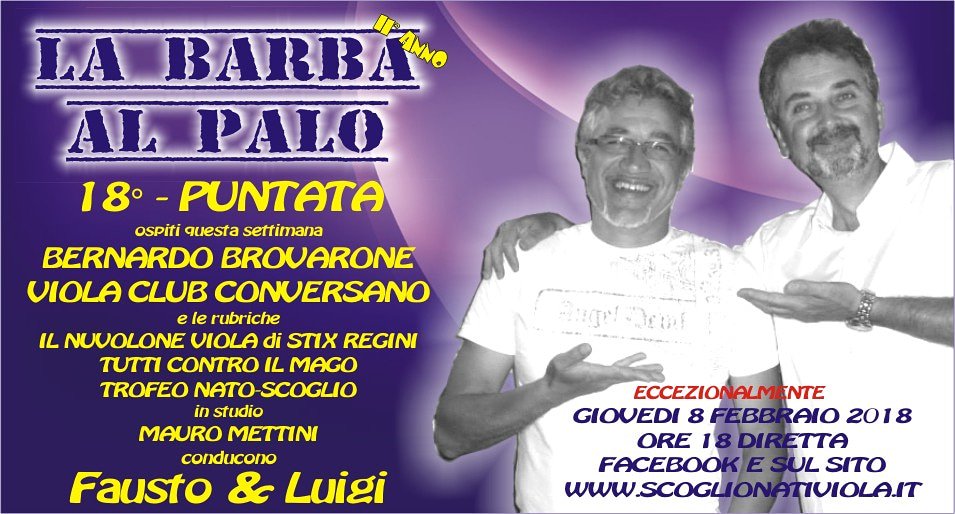 Scoglionati's tweet photo. Eccezionalmente di giovedi! @bvb67 @VC_Conversano_P @StixRegini #labarbaalpalo #scoglionativiola https://t.co/qSKm19SjJG
