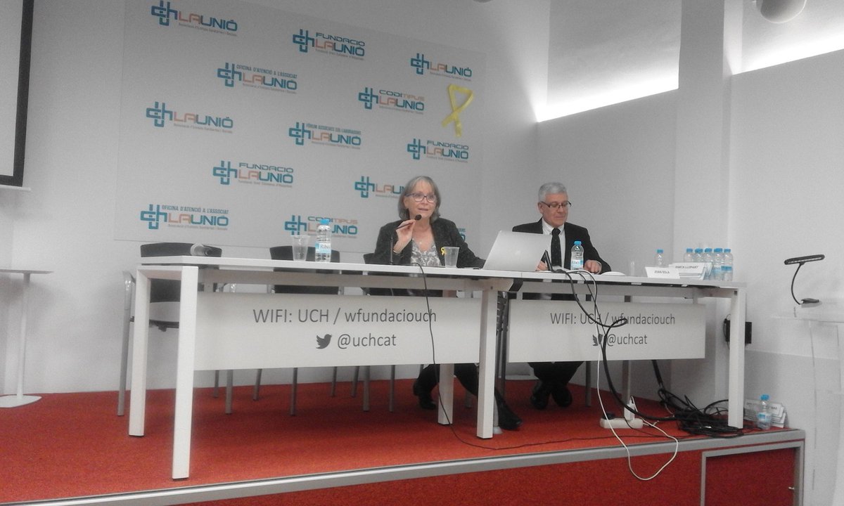 uchcat's tweet photo. Joan Solà i Montserrat Pareja clouen la jornada 'Compartim el que fem en Dependència' de la @uchcat. #BenchInnovacio https://t.co/n9Co5XvWgH