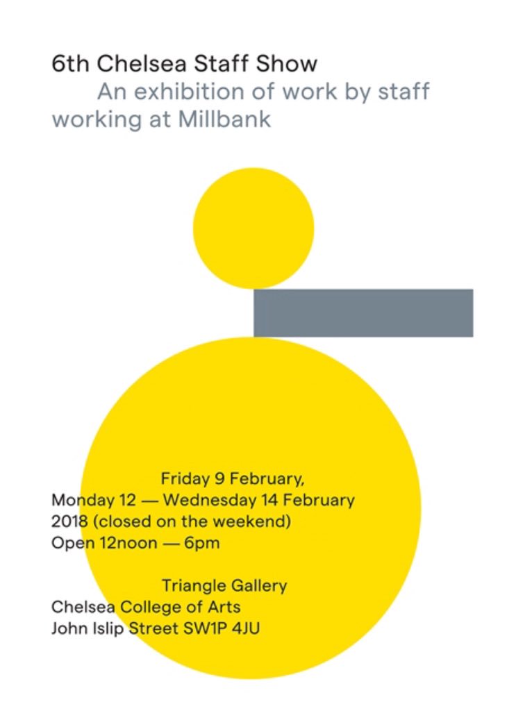 HWT_Harris's tweet photo. Another date for your diary folks! I’m exhibiting in @ChelseaUAL staff show. PV 6pm Thursday 8 Feb https://t.co/Mxq1nXTzI7