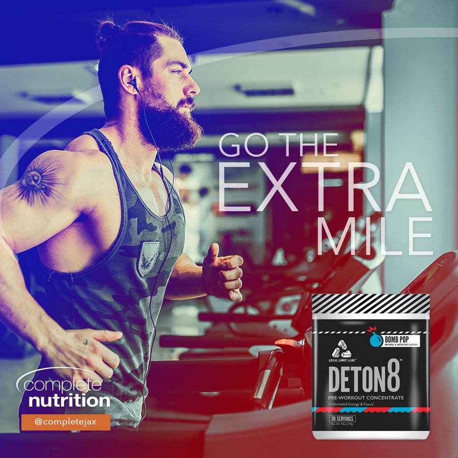 CompleteJax's tweet photo. #WorkoutWednesday Pump up your Workout with Energy Focus Endurance Deton8  -- our newest pre-workout! Purchase today at our store on Beach Blvd. in Jacksonville. 

#CompleteJax #CompleteNutrition https://t.co/nQ4WRtg3Zx