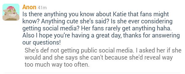 luthormcgra's tweet photo. I'd jump into a burning lava for Katie no joke also imagine the amount of tea she would spill if she had sm sgdgfjhl https://t.co/YMqKvYYPm2