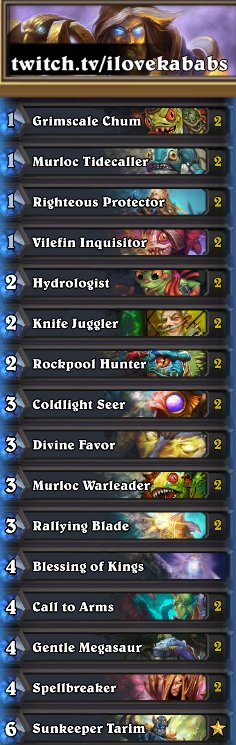 IloveKababsHS's tweet photo. best meta deck.
farms secret mage. its a super one sided MU if you strugle vs secet mage.

tech choises : rallying blade > maul in this meta (much bettre in the mirror and vs tempo mage 3hp minions).

spellbreaker sucks but it wins big priest and warlock.  https://t.co/tkG7X34gkU https://t.co/werwLsgROB