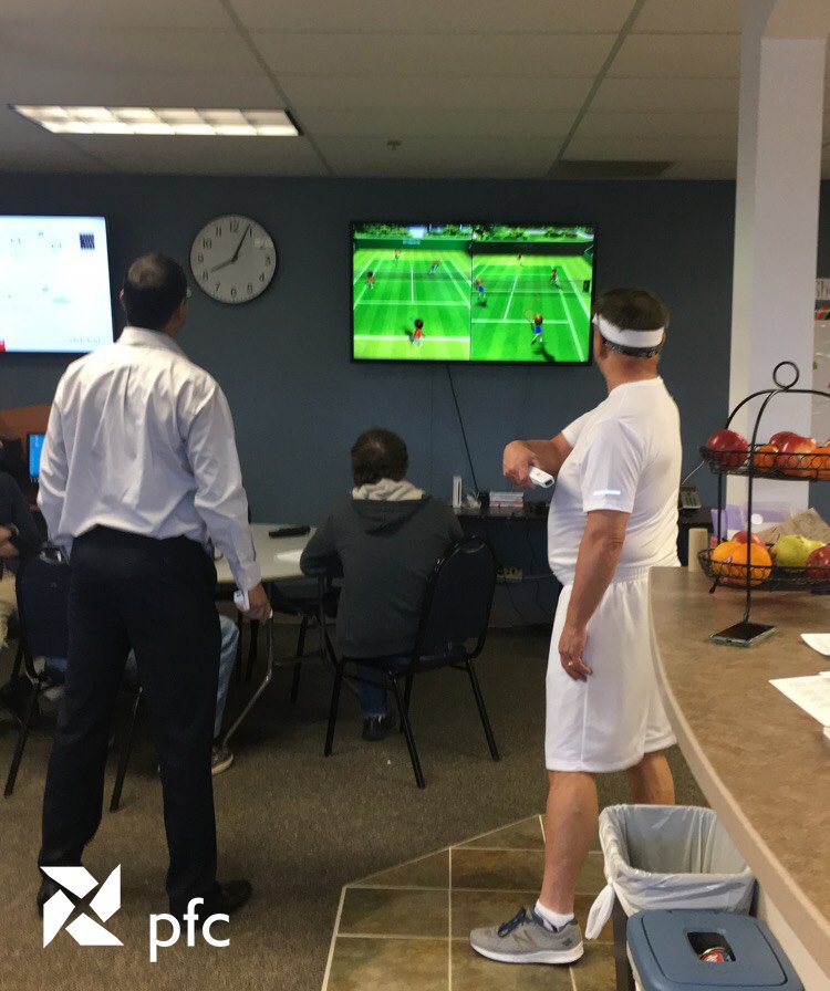 An intense match of Wii Tennis during this month's 'Minute to Win it' challenge!

#JobPerks #BreakTime #TeamBuilding #GreeleyJobs #WiiHaveFun