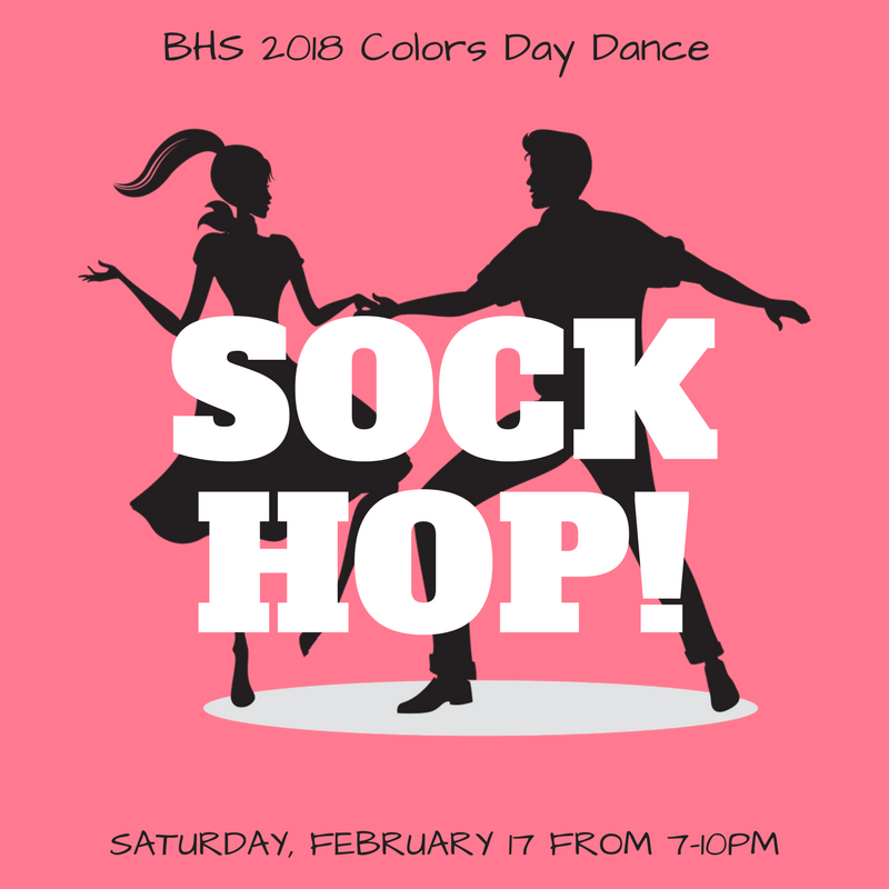 BentonvilleHS's tweet photo. Next weekend is the BHS Colors Day Dance. 
Join us from 7-10 pm on Saturday, 2/17 in your best 50s attire for the Sock Hop!
Tickets are $5 and will be sold all of next week. https://t.co/08tFJYK6Uw