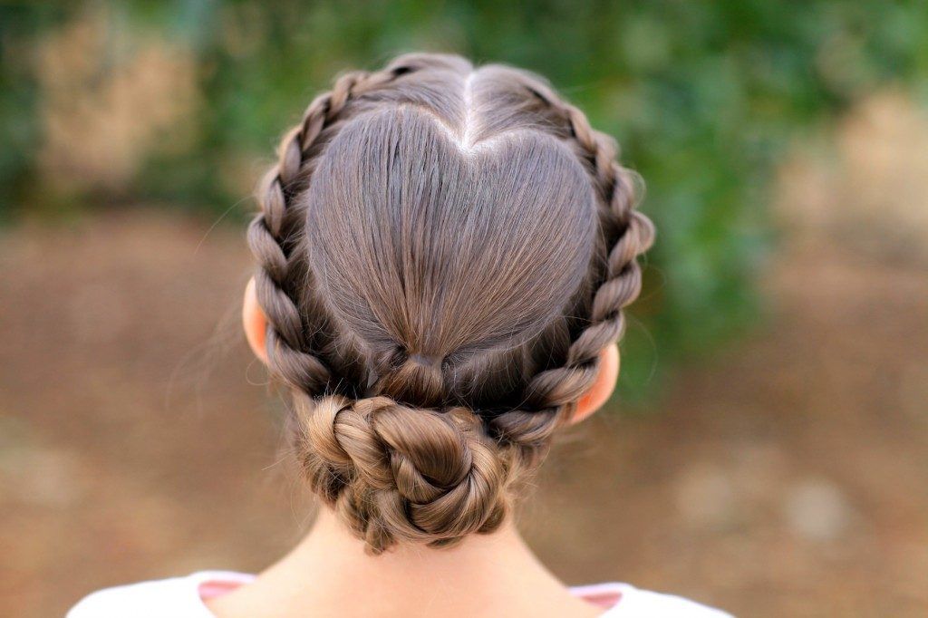 Image of French braid Valentine's Day hairstyle