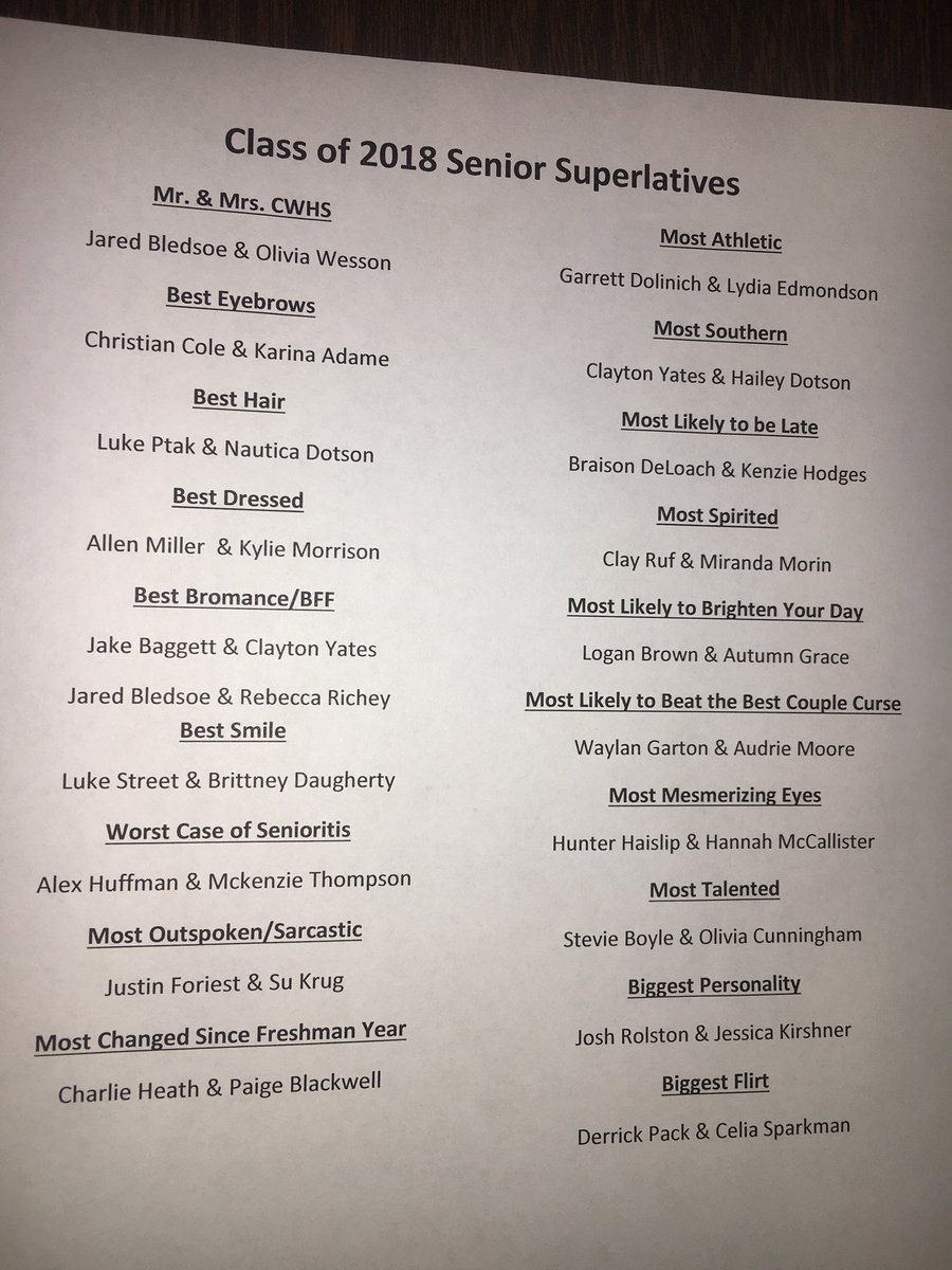 🔵🔴 SENIOR SUPERLATIVES 🔴🔵