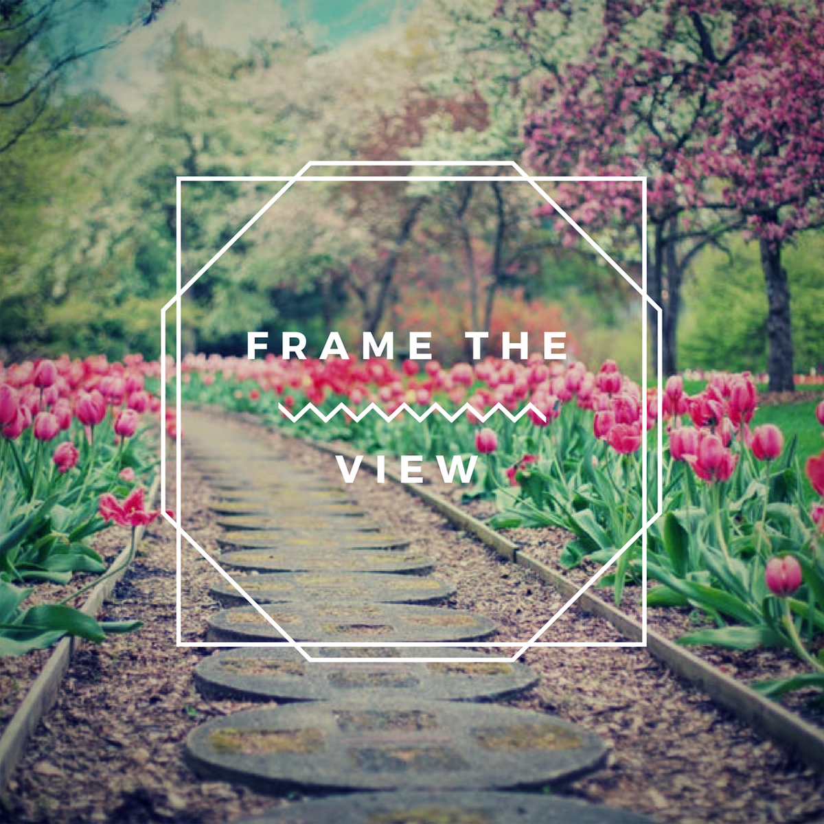 Guests won’t notice your A/C unit if your eyes are directed towards a path leading you through your garden.