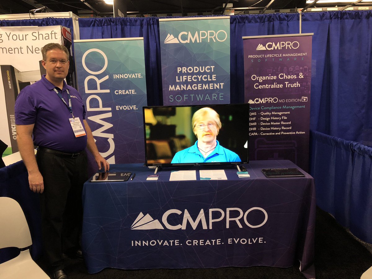 psasys's tweet photo. CMPRO is exhibiting at one of the largest #MedTech trade shows in the country today &amp; tomorrow! 

We can help your company facilitate medical device compliance! 
@MDM_Events #Booth729 #CMPRO https://t.co/vXkD4mY0Up