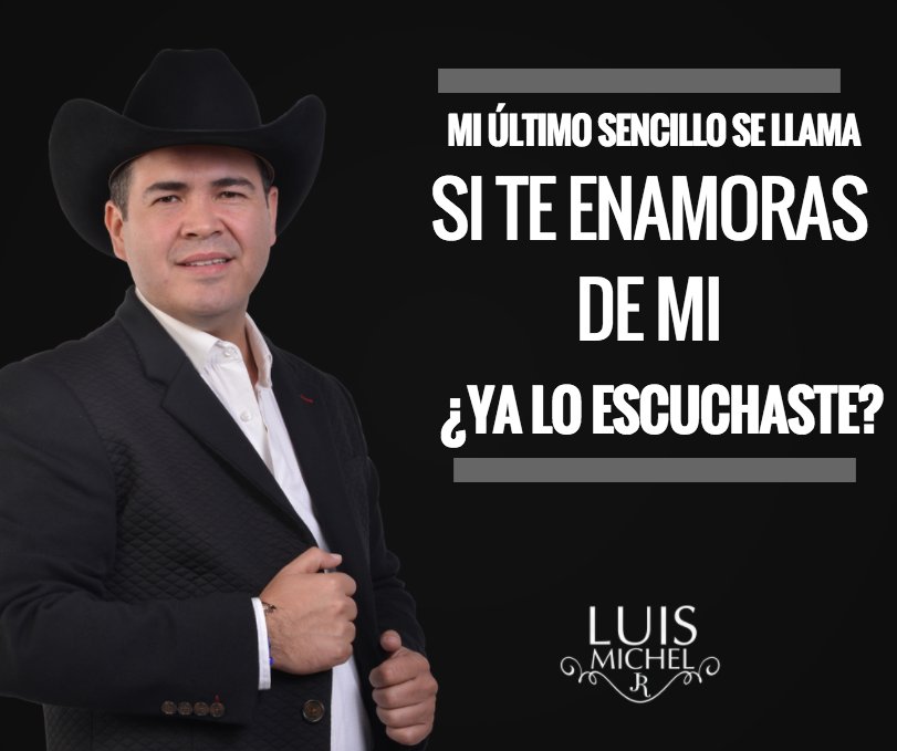 LuisMichelJr_'s tweet photo. Ya lo escucharon? 😎
#SiTeEnamorasDeMi #QuienLasQuele #LuisMichelJr https://t.co/qJUNMzRhio