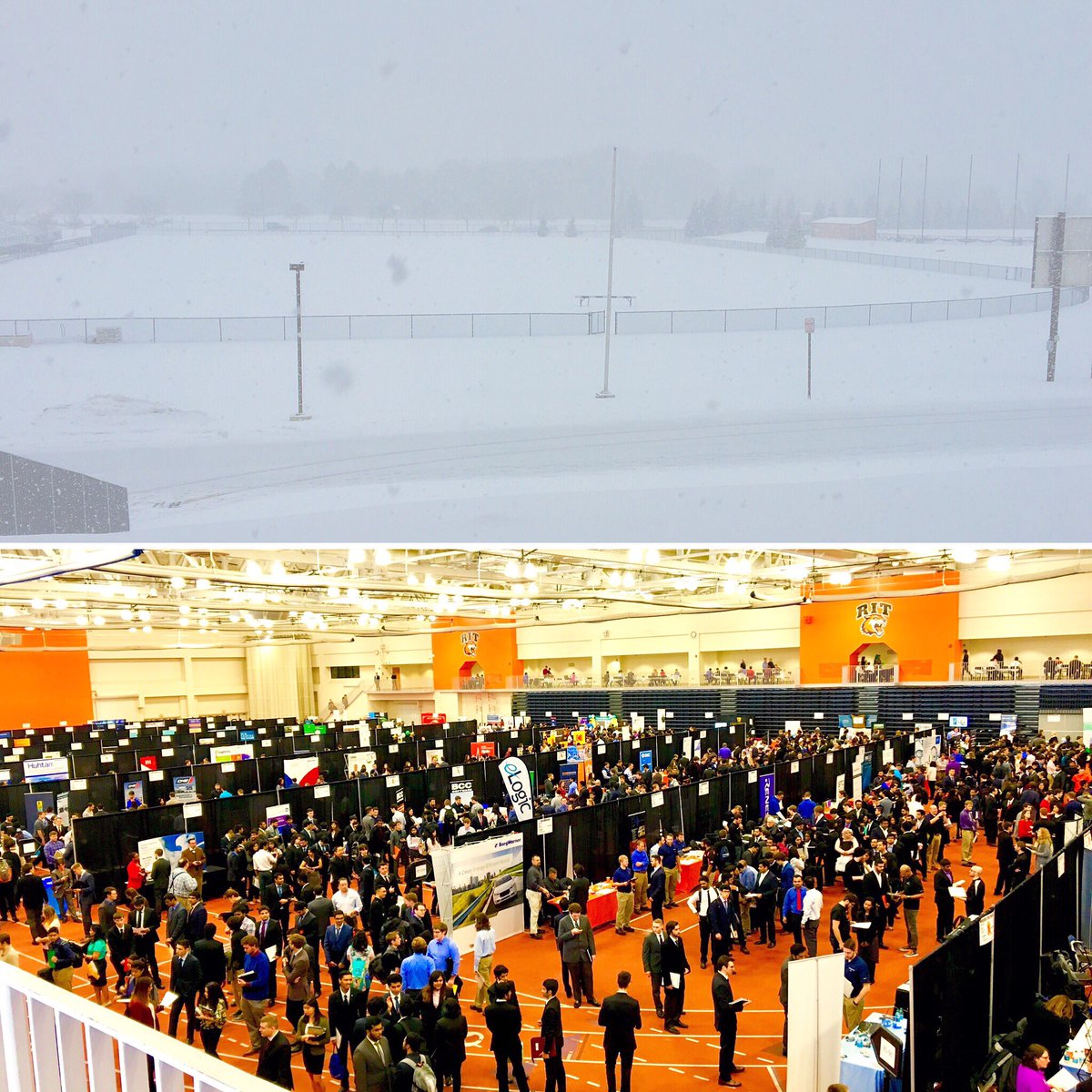 FastEntCareers's tweet photo. There may be a snowstorm outside, but it's warm and toasty inside @RITCareers career fair! #yfast #ritcf https://t.co/GofEoA78Sj