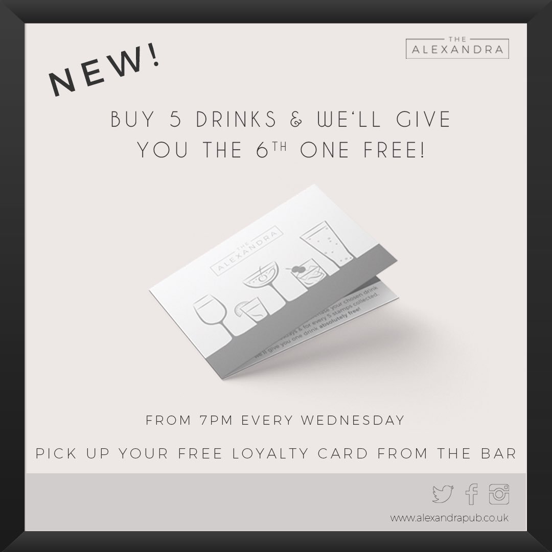 WEDNESDAY IS THE NEW FRIDAY...! 😊Grab one of our new loyalty cards from the bar to earn yourself FREE drinks ...&amp; don’t forget... Wednesday is also FREE pool table! 🎱🍻Happy Hump Day! 🙂 #WhatsOn #Loyalty #Farnborough #AlexPub #FreePool #FreeDrinks #Wednesday #HumpDay #FarnBiz