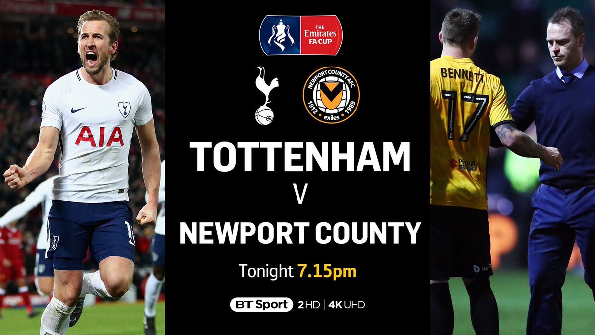Des Kelly (@thedeskelly) on Twitter photo Heading to #Wembley Stadium on the M4 with the <a href="/NewportCounty/">Newport County AFC</a> Amber Army. Even saw one lot in a white limo.
Can they cause another upset v <a href="/SpursOfficial/">Tottenham Hotspur</a> in the <a href="/EmiratesFACup/">Emirates FA Cup</a>?
Live on <a href="/BTSport/">TNT Sports</a> tonight. #TOTNEW Heading to #Wembley Stadium on the M4 with the <a href="/NewportCounty/">Newport County AFC</a> Amber Army. Even saw one lot in a white limo.
Can they cause another upset v <a href="/SpursOfficial/">Tottenham Hotspur</a> in the <a href="/EmiratesFACup/">Emirates FA Cup</a>?
Live on <a href="/BTSport/">TNT Sports</a> tonight. #TOTNEW