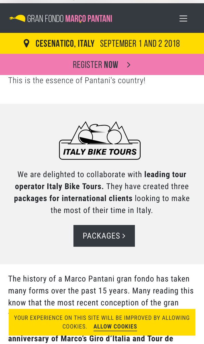 It was a privilege to meet Tonina Pantani and  an honour to be chosen by her as the #exclusive tour operator to promote the <a href="/gfmarcopantani/">GF Marco Pantani</a> 

We release our packages next week for those interested in a weekend of celebrating Marco’s #Giro - #TdF double! #Cycling #Granfondo #Ride