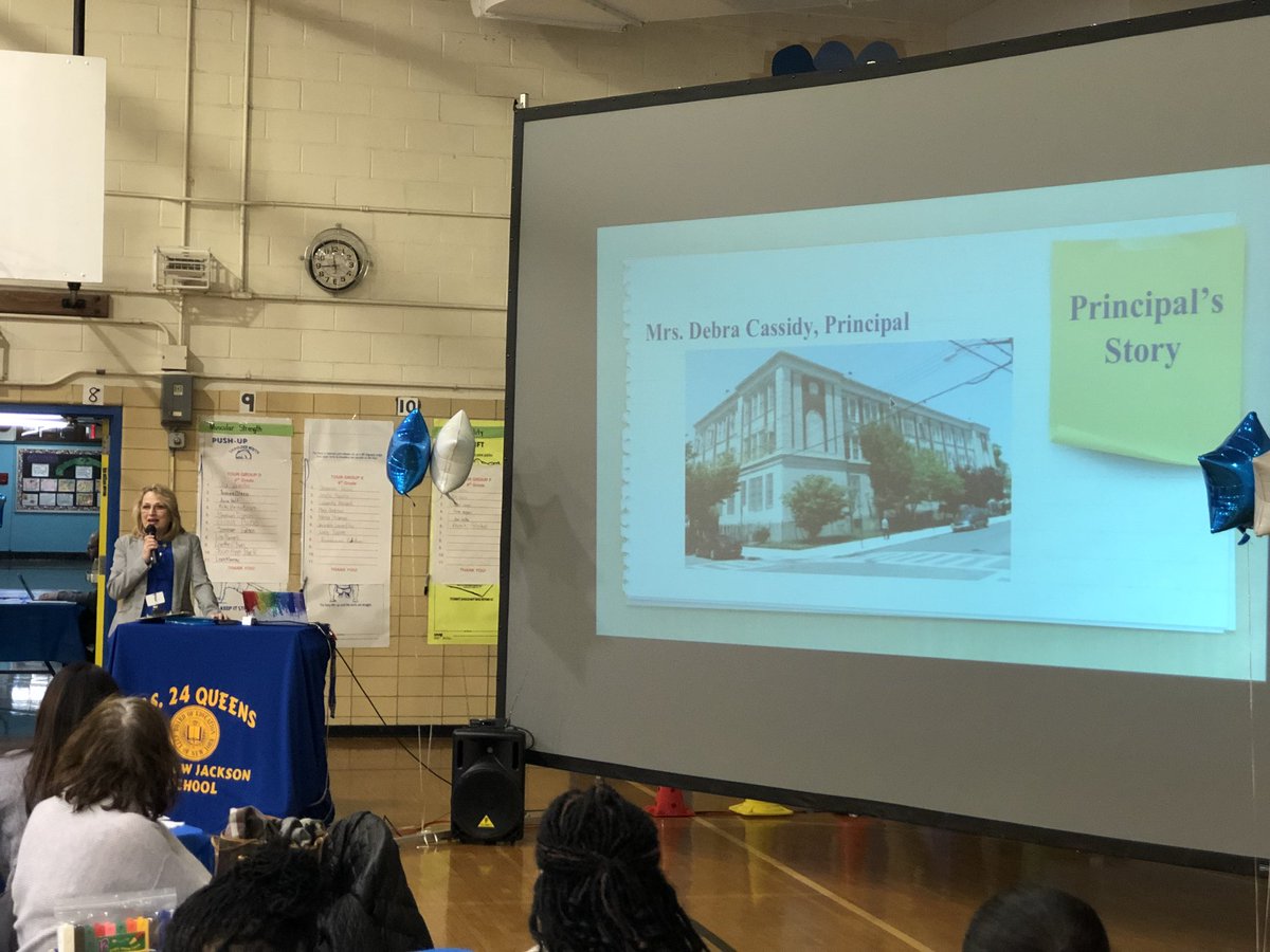 NYCSchoolsD25's tweet photo. #Q024 Principal Debra Cassidy presents her story as a #showcaseschools. #publicschoolproud @NYCSchools https://t.co/l4S7mTLSlX