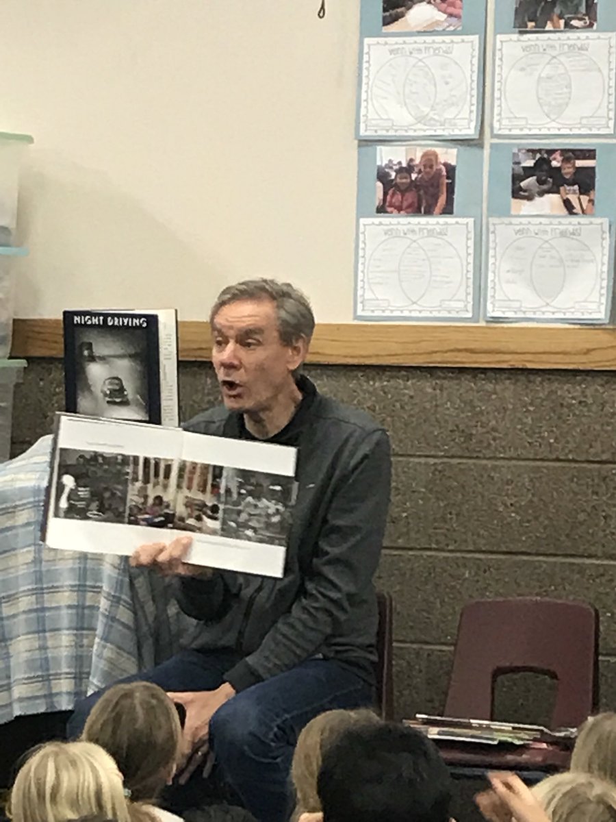 MsFalkowskiKL1's tweet image. Author John Coy reading “Their Great Gift” to first grade students.
