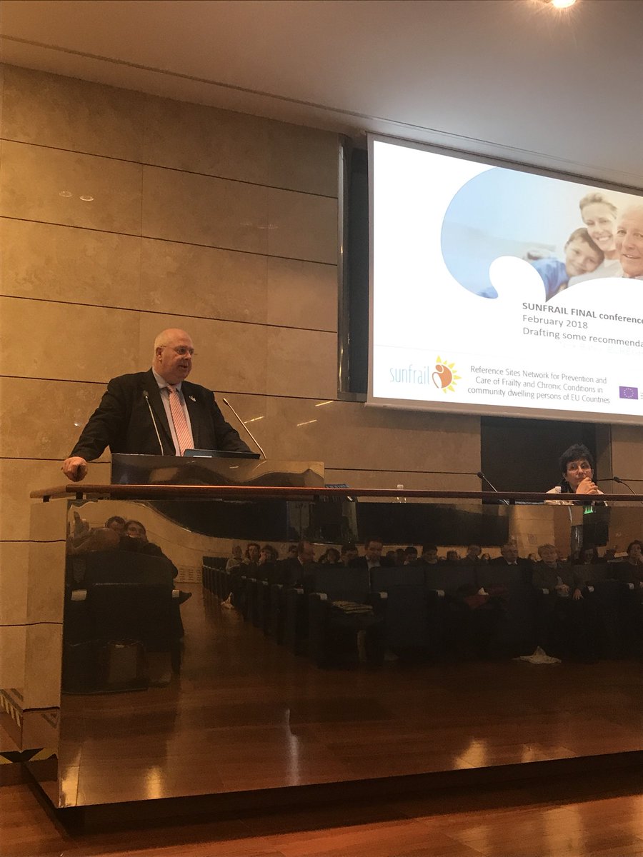 SUNFRAILProject's tweet photo. .@EUREGHA Chair Nick Batey, concludes the morning session by drafting some recommendations for replicability of the SUNFRAIL model and tool. What are the next steps? Open plenary debate #SUNFRAIL https://t.co/wTsbRQrNdj