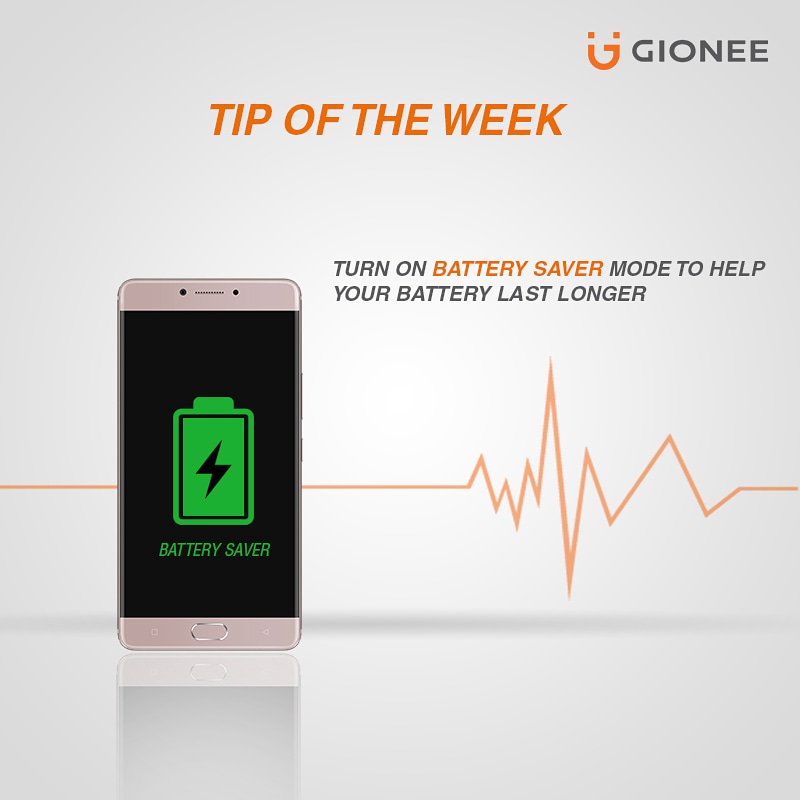 Gionee_ng's tweet photo. Tip of the week: To save power whenever your device's battery gets low, you can set battery saver to turn on automatically.

#GioneeTips https://t.co/bc6idy061g