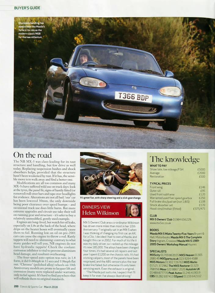 mx5oc's tweet image. West London area-coordinator Helen Wilkinson in her 10th Anniversary in the most recent edition of @CandSCmagazine
#mx5nutz #MX5 #mx5_roadsters #mx5miata #Mazda #Miata