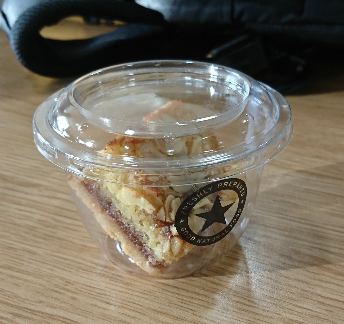 Apologies to <a href="/Pret/">Pret</a> Leeds train station staff if I sounded grumpy earlier. But it still bothers me the team don't understand why it's wrong to serve me a small piece of cake in a plastic container when a paper bag will do. Plastic waste, environmental impact maybe? #plasticfree