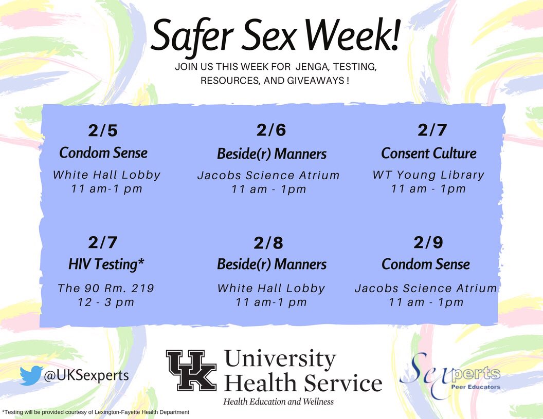 UHSPaws's tweet photo. It’s #WellKentuckyWednesday Today! #SaferSexWeekUK continues with #CONSENTCULTURE Tabling with @VIPcenter &amp; @UKSexperts @wtyounglibrary Lobby! It may be raining buckets out ☔️but we are not letting that stop us! #SexualHealthMatters #SexEdFun #SaferIsSweeter #FreeGoodies 🍬🍭 https://t.co/7bjemNTMAK