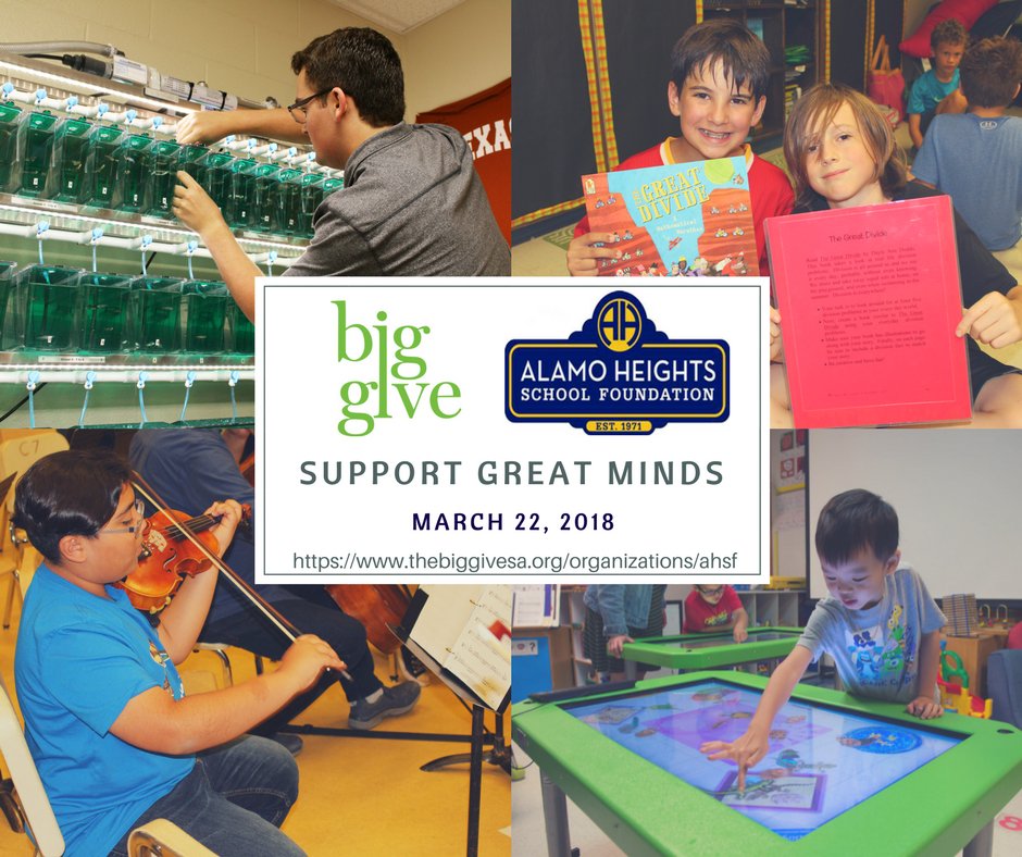 AHSFoundation's tweet photo. Save the Date: #BigGive2018 is March 22! Let’s show everyone that our community is full of generosity and is passionate to help our students, teachers and schools! https://t.co/mfPNCrfcAJ #ahsfoundation https://t.co/a6rrikyAJv