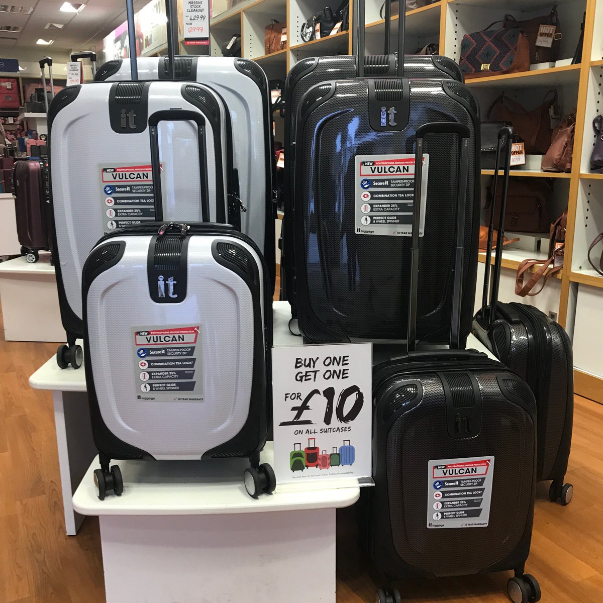 BraintreeVill's tweet photo. Did you know that ALL suitcases are buy one get one for £10 at @BagsETCLuggage? Hurry though, this is a limited time offer while stocks last! https://t.co/275wz31eD5