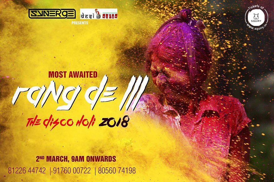 squiry_in's tweet photo. The most colorful Holi party in town is here “RANG DE 3"
More Colors .. More Fun .. More Entertainment !
Grab your tickets here: https://t.co/rDrcly1mDJ
#Squiry #Squirypick #Chennai #Holi #Entertainment #Music #livemusic #DJ #party https://t.co/7Vjsf6mtKk
