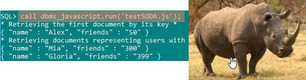 FriedholdMatz's tweet photo. Learning #OracleSODA for Java : https://t.co/9AKKbZpdH1 and
#OracleSODA for JS : https://t.co/MWPE8PO5e7 ::
loadjava -r -v -user hr/hr testSODA.js
JavaScript in Oracle using Nashorn in the embedded JVM - OJVM.
Interesting future - many thanks @kmensah . https://t.co/zfHKq86jHf