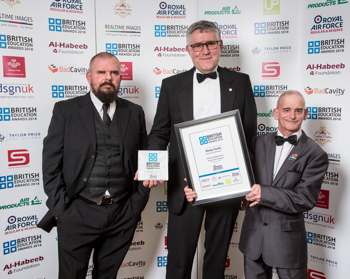 2/2 The #England Z2 #BEA2018 #Vocational Winner is Remy Fuchs <a href="/_UoW/">University of Winchester</a>. Remy’s mentor Neil Gunnell @NKGofCGI at <a href="/CGI_UKNEWS/">CGI UK</a> collects the Award on his behalf from Paralympic Gold Medallist Dr Tony Griffin and actor @George Newton <a href="/GeorgeNewton054/">George Newton "Banjo"</a>