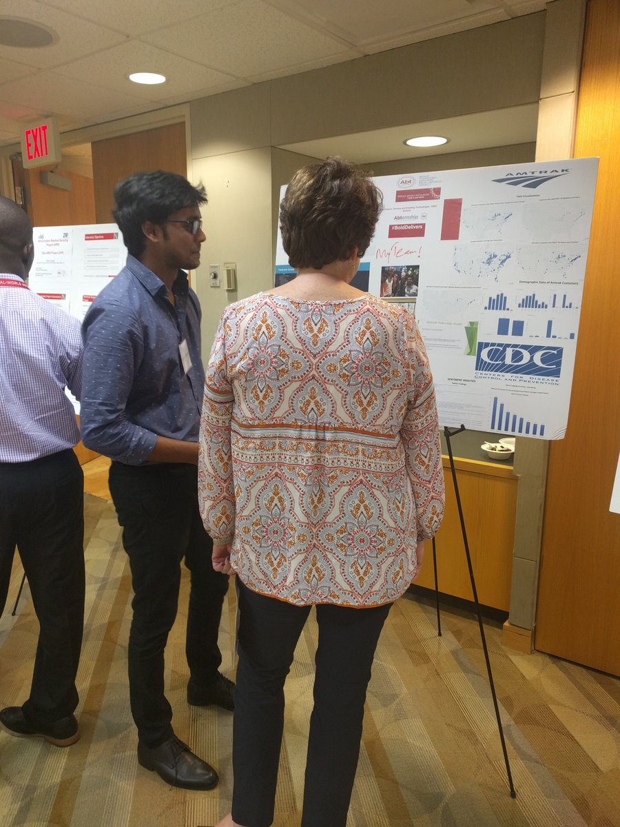 AbtCareers's tweet photo. Our summer #interns receive hands-on industry experience during the 10 week program. Interns have the opportunity to show off their summer work company-wide. CEO @AbtKathleen is known for stopping by poster presentations for a quick Q&amp;A session! #Abternship https://t.co/JK1YEgpbYW