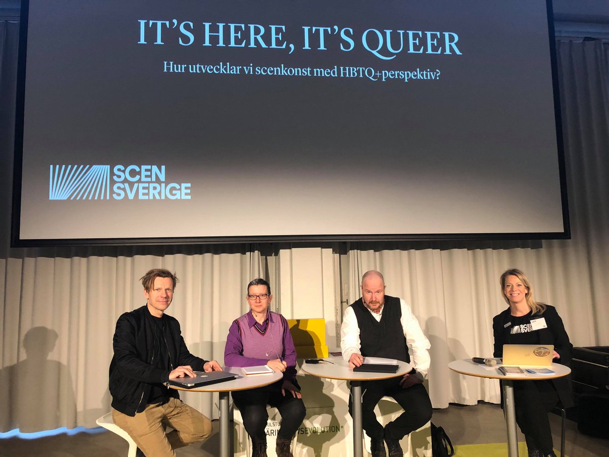 Äntligen dags för vårt samtal It's here, it's queer, på #folkochkultur i Eskilstuna. #Scensverige #Stoltscenkonst