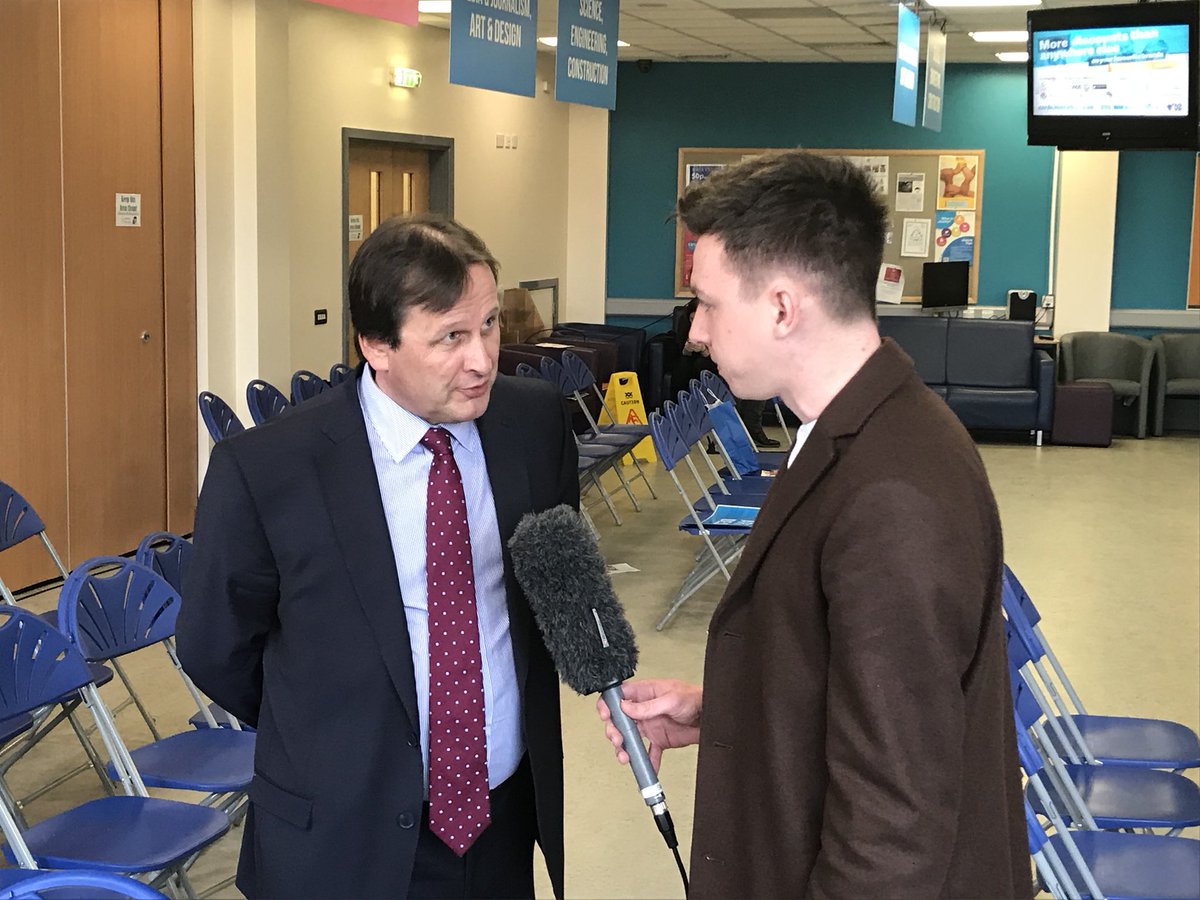 freyamcc's tweet photo. Thanks to @mynwrc principal Leo Murphy interviewed by @stewrob92 for NCTJ journalism students live broadcast from #openday #StrandRd @inews_nwrc @NCTJ_news https://t.co/5JeSPMUofs