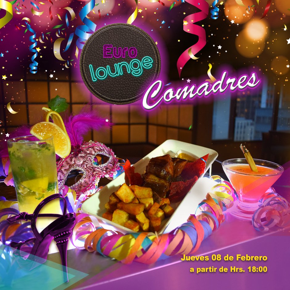 hoteleuropabo's tweet photo. Pasa una noche divertida al lado de tus Comadres, con un delicioso menú, #cotillón, #cócteles y amplificación. 
Te esperamos este jueves 8 desde las 18:00 horas.
Ven con todas tus #comadres! https://t.co/veMyDlmkqi
