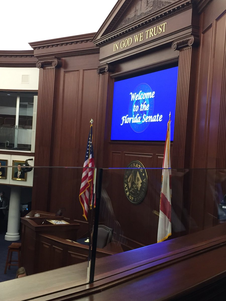 DrShanUlrich's tweet photo. No more committee meetings...we’re seeing the real deal—Florida Senate Floor! #LeadershipSPC #FundFLColleges https://t.co/9hxtOxVmFh