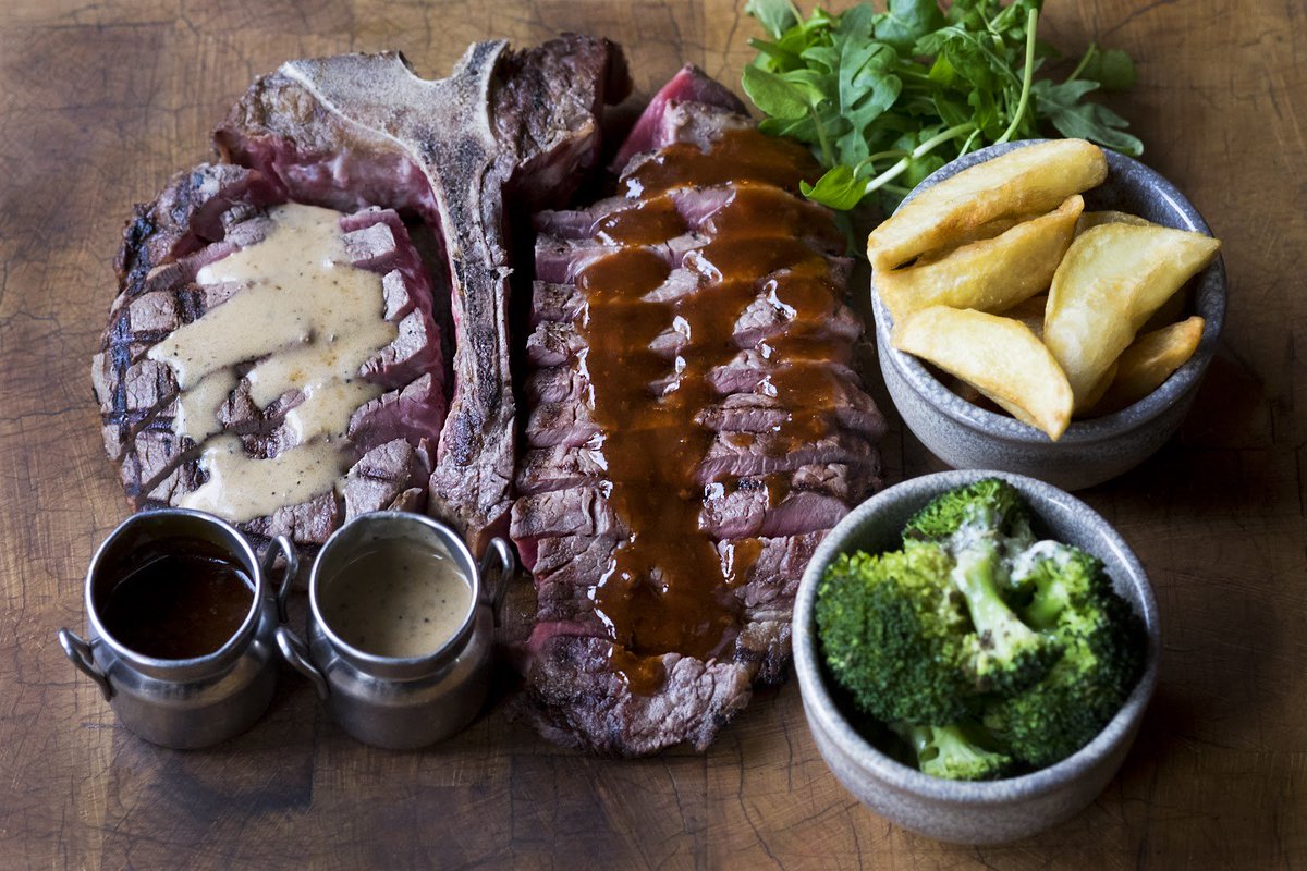 Two steaks are always better than one! 
With tender fillet and succulent sirloin on either side of a T shaped bone, it’s a steak lover's dream.

To book, call 0141 572 1212 or visit porterandrye.com/reservations.p…

#awayoflife #porterandrye #glasgow #finnieston