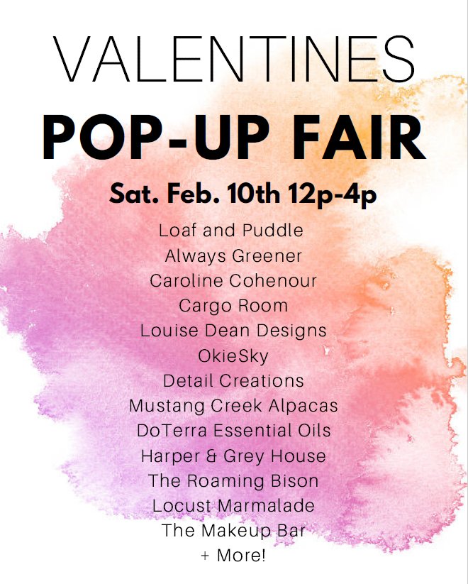 Find something special at West Elm’s Valentines Pop Up Fair. Saturday. Noon – 4pm. @WestElmOKC #xoxo #love #PopUp #AtTheTriangle
