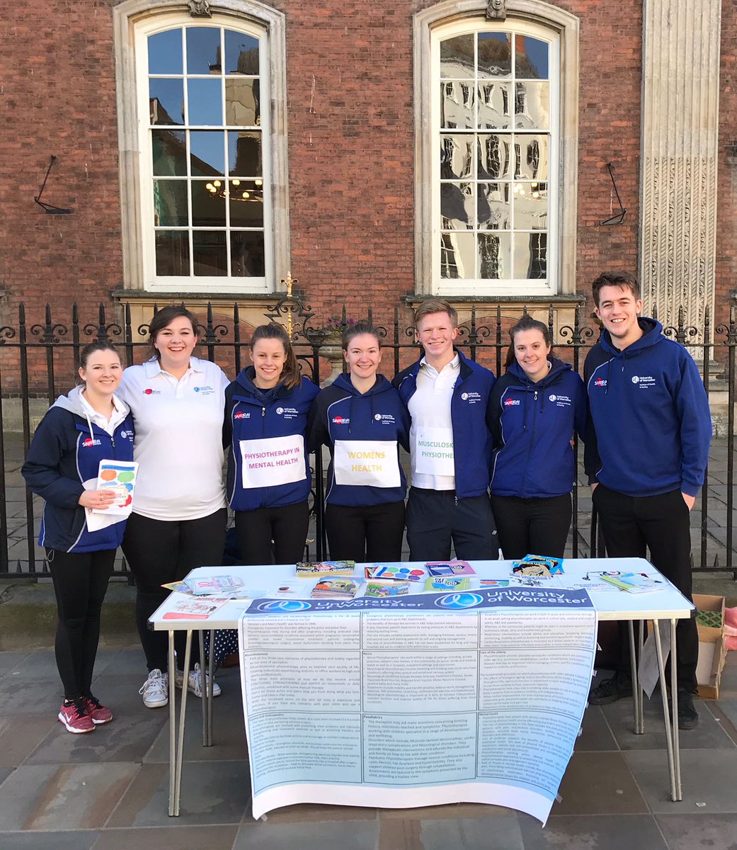 ellie_stratton's tweet photo. Had such a lovely day with these guys outside promoting physio π#guildhallworcester #NHSPHYSIO #WORCPHYSIO @thecspstudents @uworcphysio https://t.co/lXHUicdnUR