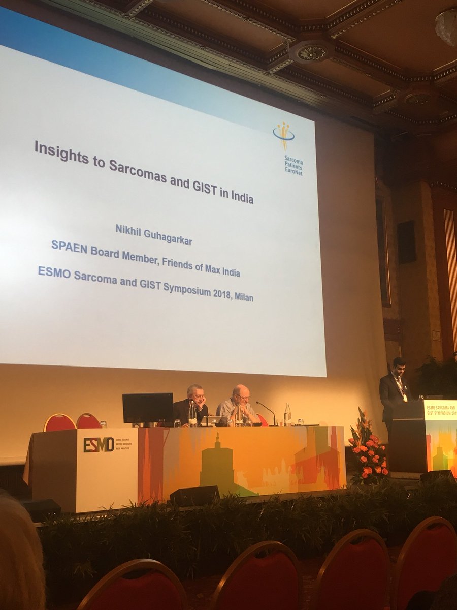 sarcomapatients's tweet photo. Nikhil from @Friends_Of_Max presenting insights about #sarcomas and #GIST in India at the #ESMO sarcoma and GIST symposium
@Amocras @casali_pg @myESMO https://t.co/dBLVyU9pHV