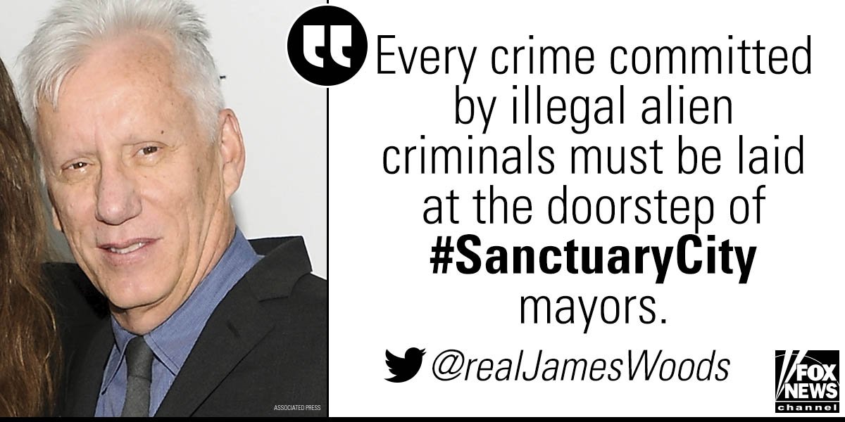FoxNews's tweet photo. On Twitter, actor @RealJamesWoods reacted to the story of a twice-deported Guatemalan illegal immigrant accused of killing Indianapolis @Colts linebacker Edwin Jackson and another man in a drunken driving crash. https://t.co/A6qd9DESJl https://t.co/TqbxsXvobW