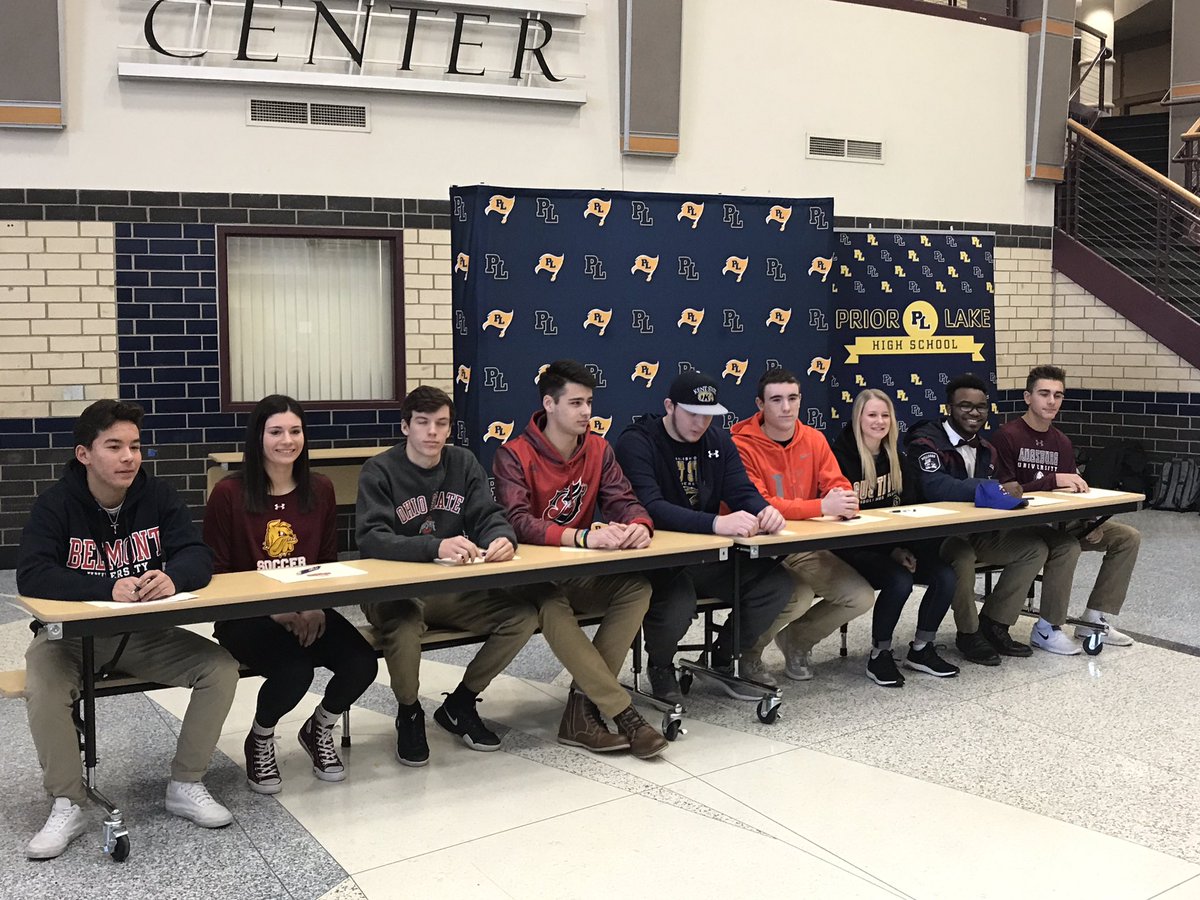 DrTStaloch's tweet photo. PLHS @isd719 celebrating student athletes on National Signing Day. Students reaching their full potential with staff support. #WeArePLSAS https://t.co/ThQbU9CdlT