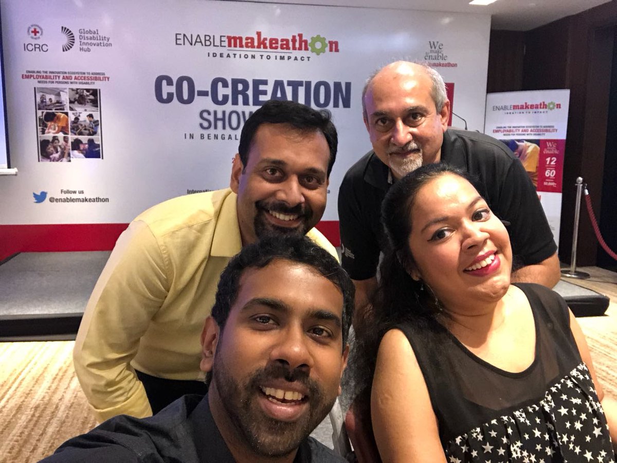 DeepaNarasimhan's tweet photo. EM2 finale, truly set stage for the next wave in the inclusion and innovation co-creation space. #EnableMakeathon. #ICRCIndia https://t.co/km4LPglCCt