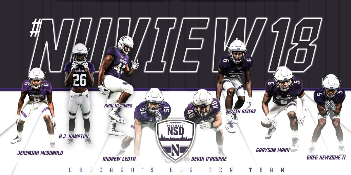 NUFBFamily's tweet photo. #NUView18 includes 12 on offense and 8 on defense.
#B1GCats | #NSD18
https://t.co/dCz6RLUYjb https://t.co/hYYSf4gE0j