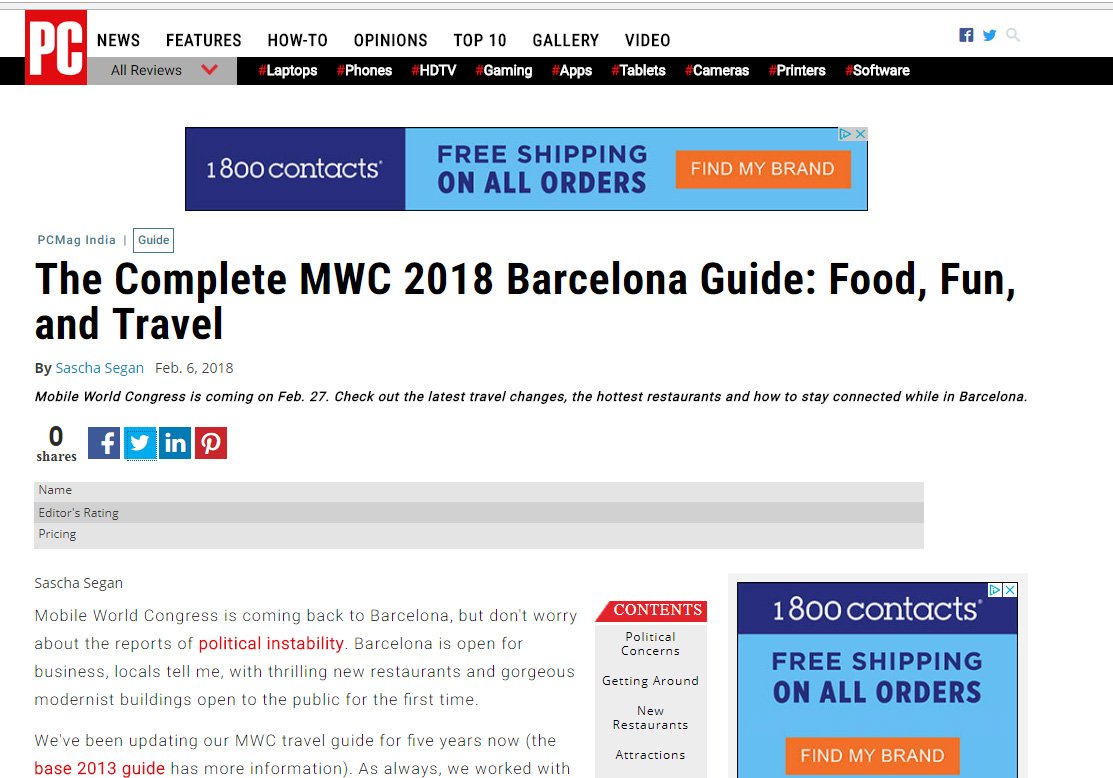 thomaspr's tweet photo. .@pcmag @pcmagindia on #MWC2018 by @saschasegan "Longtime tech #PR fixture Karen Thomas also has her own list, which includes some events that aren't on ByHours' list. (We aren't going to steal Karen's list, just link to it.)" https://t.co/AbxdnQ2XZe #ThomasPR @GSMAEvents https://t.co/BdLnwwKFu5