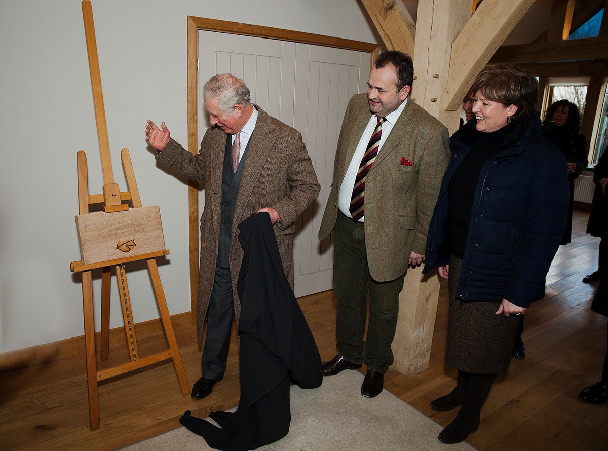 TimberprideLtd's tweet photo. HRH Prince of Wales unveiling our commemorative plaque at our office in #Tetbury #oak #qualitymark https://t.co/1kNkUoDaWz