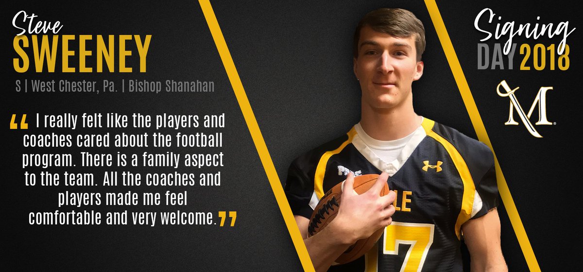 VilleMarauders's tweet photo. Welcome to Millersville, Steve Sweeney. Safety from West Chester, Pa./Bishop Shanahan https://t.co/jJF5uTrjNA 
#NSD18 https://t.co/VxnUlH3eSZ