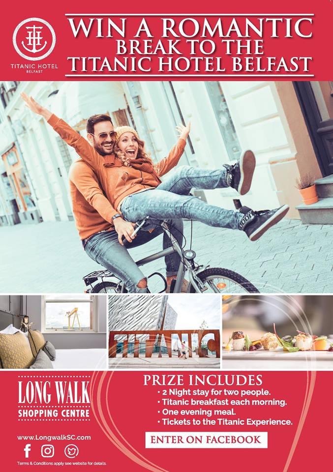 #Win a romantic break for 2 in the <a href="/TitanicHotelBel/">Titanic Hotel Belfast</a> and tix for <a href="/TitanicBelfast/">Titanic Belfast</a> <a href="/VisitBelfast/">Visit Belfast</a>. Enter on our FB page bit.ly/2nNSiuL <a href="/dundalkbids/">Dundalk BIDS Office</a> #ValentinesDay2018