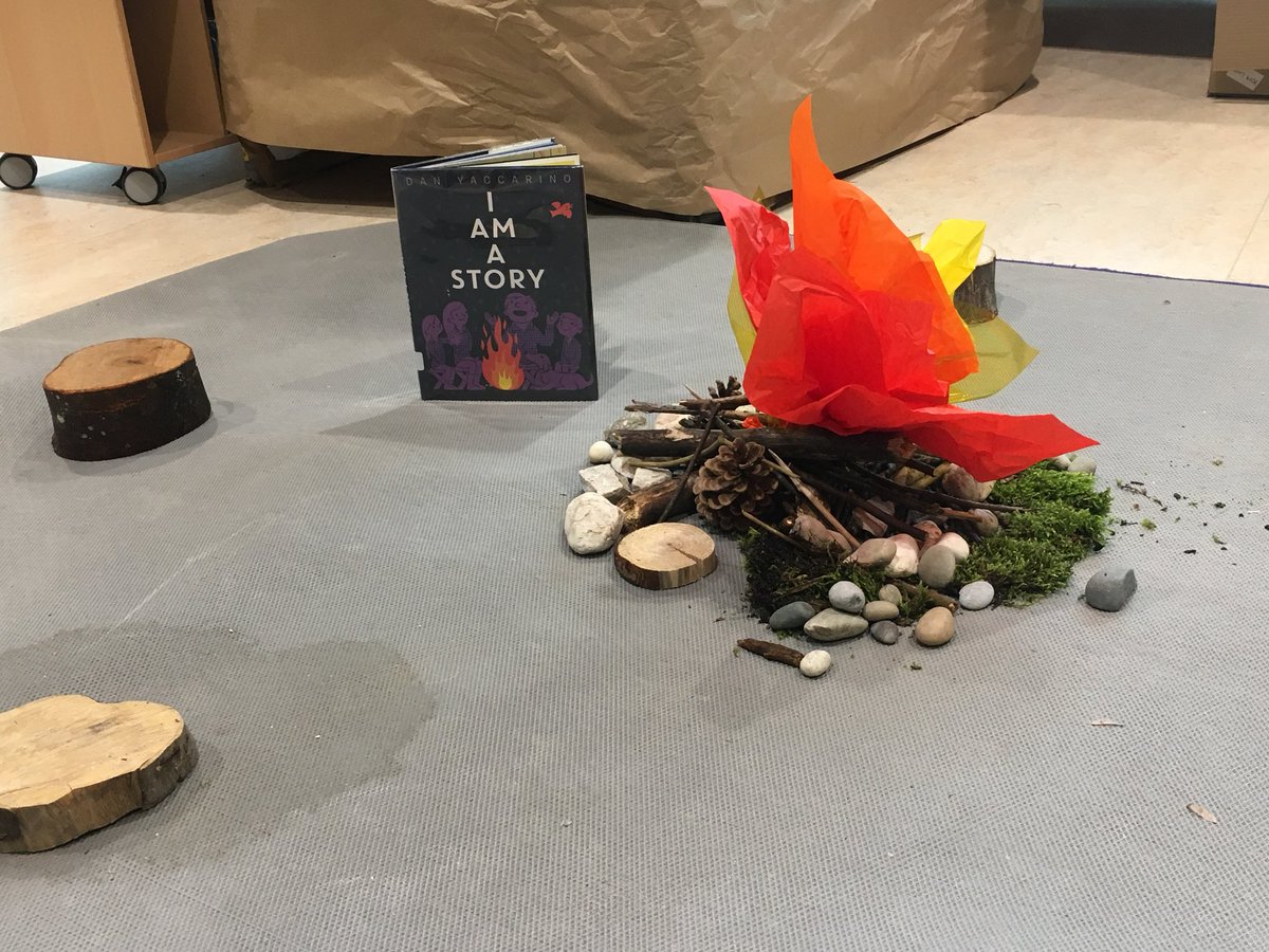 BevansJoel's tweet photo. Creating a cave in our shared area as we continue to inquire into communication. How has communication changed over time? How do we communicate? Using the awesome “I am a Story” by @DanYaccarino1 as a #provocation. #inquiry #communication https://t.co/wWzuGPk6IX
