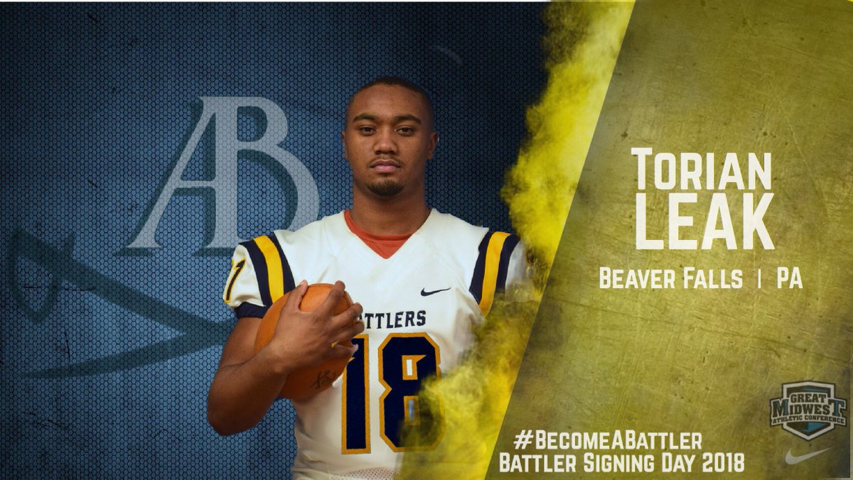 Congrats to Torian Leak, RB, from Beaver Falls, PA! Welcome to the Battler Family!