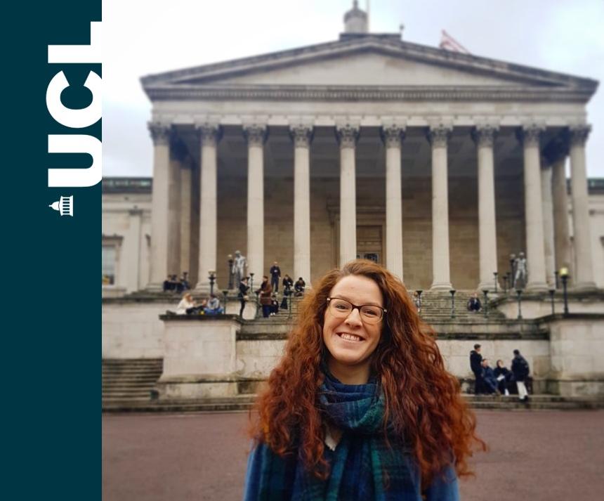 MSSLSpacePlasma's tweet photo. Frances Staples, PhD Student:​ “I study how electrons escape Earth's radiation belts - rings of extremely energetic charged particles trapped by our planet's magnetic field. This loss is important to understand when forecasting space  weather.” #Iamaphysicist https://t.co/QFiEapvayY