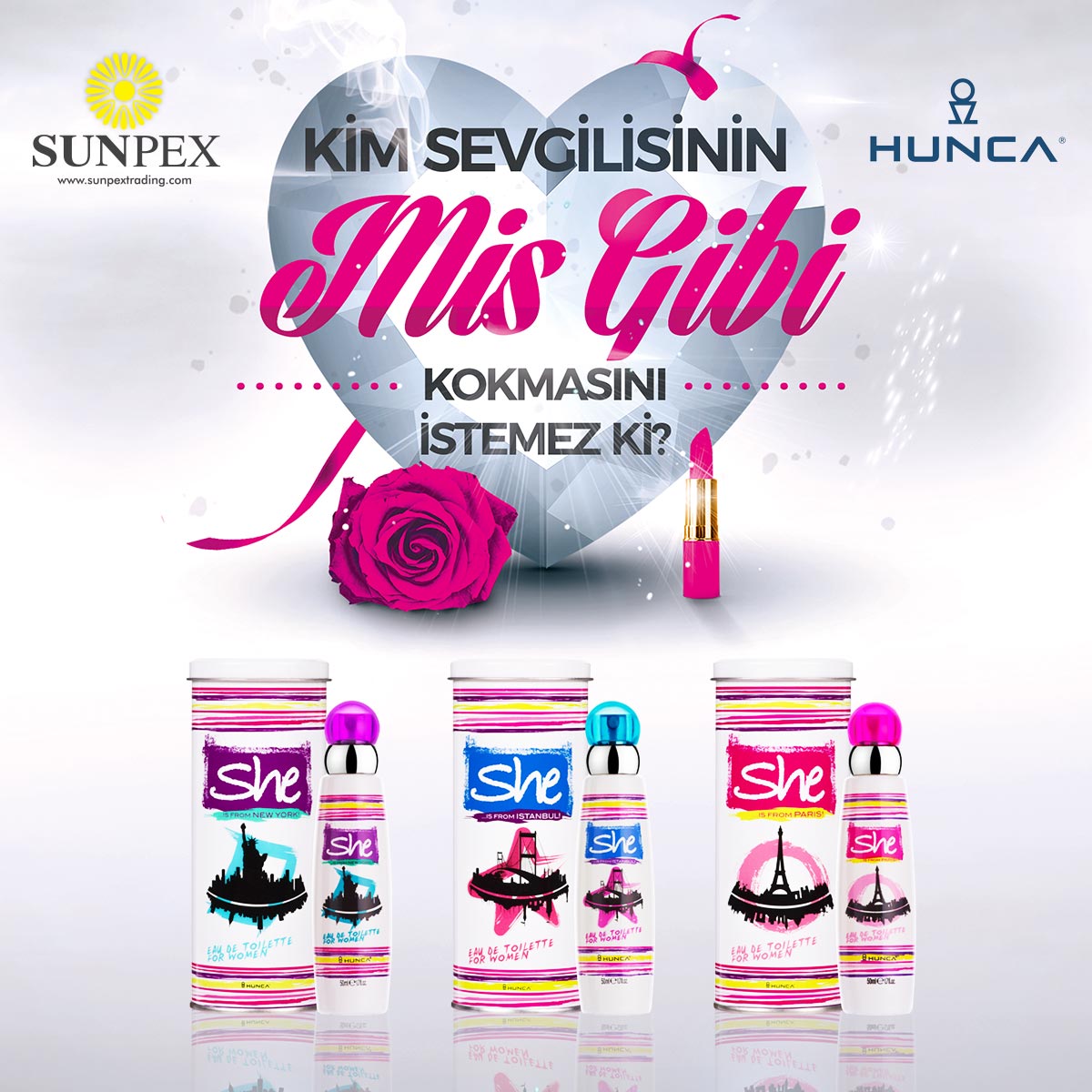 SunpexTrading's tweet photo. Kim sevgilisinin misler gibi tütmesini istemez ki?
#Hunca #Parfume #SunpexTrading #Love #Aşk #SevgililerGünü #digitalmarketing #socialmediamarketing #valentineday
https://t.co/Sl5AutMlo0 https://t.co/MdVTIbCOY2